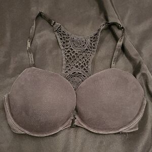 Victoria's Secret Charcoal Lace Racerback Bra